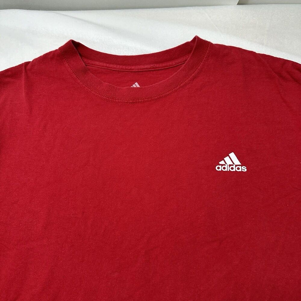 Adidas Men's 3XL Long Sleeve Crewneck Pullover T-Shirt White Logo Cotton - Picture 2 of 14